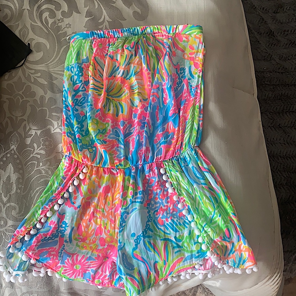 LILIY PULITZER COLORFUL STRAPLESS ROMPER